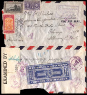 PANAMA. 1942 (18 Sept.). PANAMA - USA. Colon To USA / Chicago (24 Sept.). Via Miami, Registered Envelope. Censored + "Pa - Panamá