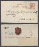 MONTENEGRO. 1902 (9 April). Kolachina - Cettigne. 5n Red Stat Lettersheet. Via Podgoritza Cds Transit. Proper Text V Sca - Montenegro