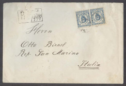 MONTENEGRO. C.1900. Cettigne - Italy. Reg Fkd Env Bearing 10n Blue Horiz Pair Tied Cds Arrival Cachet. Fine Circulated I - Montenegro