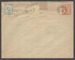 MONTENEGRO. C.1900 (11 July). Cettigne - Offenbury / Germany. 5n Red Orange Stat Env 2 Adtls Cds. Philatelic Usage. - Montenegro