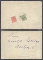 MONTENEGRO. C.1907. Cettigne - Germany. Reverse Fkd Env 15p Rate Cds. Fine. - Montenegro