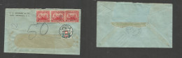 NICARAGUA. 1922 (17 June) Leon - Switzerland, Zurich (11 July) Multifkd Comercial Envelope + Taxed + Aux Charges + Arriv - Nicaragua