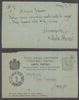 MONTENEGRO. 1893 (3 March). Cettigne - Sarajevo (11 March). 3n Green Stat Card With Proper Text Arrival Cds Alongside. V - Montenegro