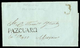 MEXICO - Stampless. 1853 (Jan.29). Pazcuaro To Mejico. EL. With Straightline "PAZCUARO" (very Large Size) (xxx) + Manusc - México