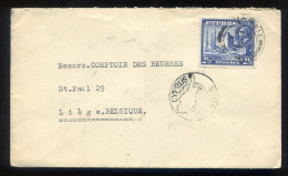 CHYPRE - 2 1/2 Pi  / Lettre De  1937 - Flamme CYPRUS ORANGES  Pour LIEGE Belgique - - Zypern (...-1960)