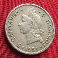 Dominicana 5 Centavos 1951 Dominican Republic Dominicaine W ºº - Dominicana