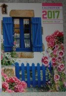 Petit Calendrier Poche 2017 éditions JOS Bretagne  Châteaulin Finistère Maison Volets Bleus Rose Tremiere Hortensias - Formato Piccolo : 2001-...