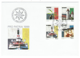 Suisse//Schweiz//Svizerra // Switzerland // Pro-Patria 1999 Lettre (FDC) Avec Série Oblitérée 1er Jour - Lettres & Documents