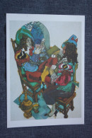 OLD USSR Postcard   - French Fairy Tale "Golden Head" By Kim 1980s  - PLAYING CARDS - Carte Da Gioco