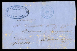 PARAGUAY. 1870 (6 March). Asuncion To Argentina/Bs.As. E Sent By Drug Company Sandini And Posted Locally, With Blue"star - Paraguay