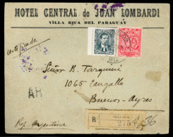 PARAGUAY. 1905(Feb 3rd). Registered-AR Cover To Buenos Ayres Franked By 1901 1peso Blue And UPU 1903 20c Carmine Tied By - Paraguay