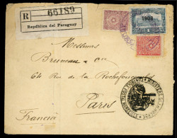 PARAGUAY. 1915(Oct 23rd). Registered Cover To Paris Franked By 1908 1p And 1913 5c Lilac And 20c Rose Red Tied By Asunci - Paraguay