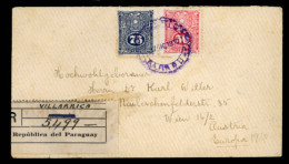PARAGUAY. 1910(Dec 7th). Registered Cover To Vienna, Austria Franked By 1910 50c Carmine Rose And 75c Deep Blue Tied By  - Paraguay