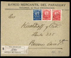 PARAGUAY.  C1903(Sept 20th). Registered Cover To Buenos Aires Franked By 1902 2x10c Rose Red And 40c Blue Tied By Villa  - Paraguay