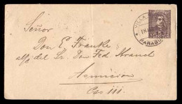 PARAGUAY. 1897 (18 Aug.). Villa Rica To Asuncion (19 Aug.). 5c Violet Stationary Envelope. XF. Departure + Arrival Cds. - Paraguay