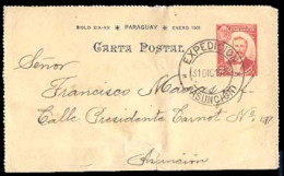 PARAGUAY. 1900 (31 Dec.). Asuncion / Expedicion. 2c Red Stationary Card With Contains. VF And Used. - Paraguay