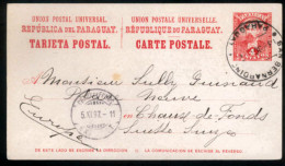 PARAGUAY. 1897 (3 Oct.) PARAGAUAY - SWITZERLAND. San Bernardino To Switzerland. 4c.red Stationery Card, With Nice Cds Ca - Paraguay