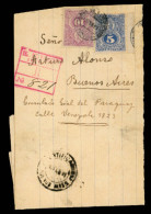 PARAGUAY. 1891. Newspaper Wrapper Sent Registered From Asuncion To Buenos Aires Franked 1887 5c & 10c Tied Cds, Framed R - Paraguay