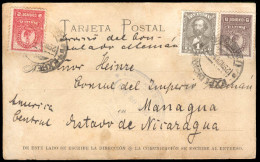 PARAGUAY. 1902 Asunción To Nicaragua. PPC Franked Tricolor With Arrival Mark On Front (violet Oval). Fine And Scarce Des - Paraguay