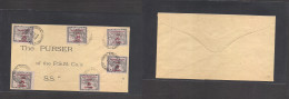 PANAMA. 1894 (12 Dec) APN Panama. Habilitado 1894. 5c Ovptd Issue (x6 Stamps) Envelope To The Purser Of PSNCº. VF. - Panamá