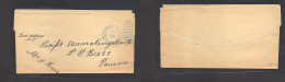 PANAMA. 1892 (18 May) APN Colon - Panama. Complete Free Wrapper Blue Depart Cds Grill Addressed To PSNC Agent. F. Bass.  - Panama