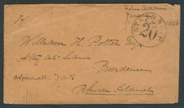 PANAMA. 1856 (5 Feb). Aspinwall - USA / Rhode Isl. Stampless Env Origin John Adams On Front. Fine Interesting. - Panama