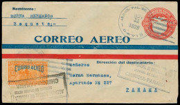 PANAMA. 1929. AIRMAILS. David - Panama. Stat Env + Adtl. Airmail Service Chiriqui - PANAMA. Several Cachets. Arrival Cds - Panama