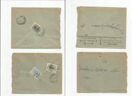 PERSIA. 1923 (March - Sept) Controle Ovptd Issue. Pair Of Diff Values Fkd Envelopes + Cancels. Interesting Items. VF. - Iran