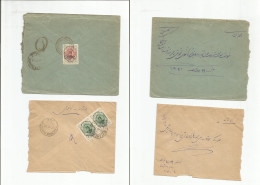 PERSIA. 1923. Controle Ovpt Issue. Pair Of Local Envelopes Usage. Nice Items. - Iran