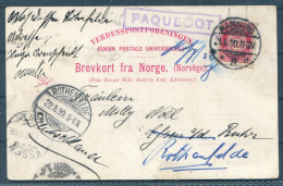 1899 Norway Norge Multiview Postcard PAQUEBOT Hamberg - Berlin Redirected Rothenfelde Germany - Lettres & Documents