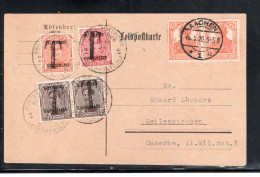 1920 , 1 , 2 Paire ,10 C. Surchargee "ALLEM-DUITSL " Avec" T " Cachet " POSTE MILITAIRE BELGIQUE -24.5.20" Taxes #1574 - OC38/54 Ocupacion Belga En Alemania