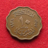 Egypt 10 Milliemes 1357 1938 Brz Egipto Egypte Egito Egitto Ägypten #2 2L3-1 W ºº - Egypte