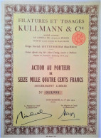 Filatures Et Tissages Kullman & Cie (1954) Huttenheim (Bas-Rhin) - Textiel