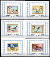 GUINEA BISSAU 1978 AIRSHIPS SET IN 6 DELUXE MINISHEETS - (NP#71-P16-L1) - Guinea-Bissau