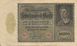 Germany P71, 10,000 Mark, "GHOUL" Note, Dürer Painting, See Story, 1922 - 1 Miljoen Mark