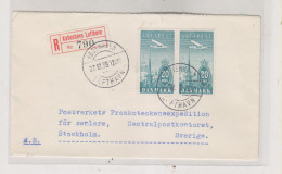 DENMARK 1939 KOBENHAVN Regisered Cover To SWEDEN - Storia Postale