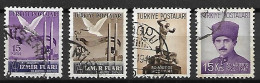 TURQUIE    -   1947 .   Y&T  N° 1044 - 1046 - 1048 - 1049 Oblitérés. - Usati