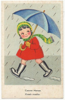 4007- Fillette - Parapluie- Comme Maman - Dessins D'enfants