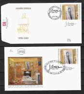 1999 Joint Belgium And Israel, BOTH OFFICIAL FDC'S WITH STAMP: James Ensor - Emissions Communes