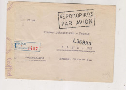 GREECE  1943 THESSALONIKI Nice  Registered Airmail Censored Cover To WIEN AUSTRIA GERMANY - Storia Postale