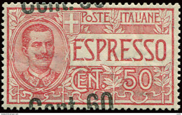 Espresso Cent. 60 Su 50 Soprastampa Obliqua Fortemente Spostata In Alto A Sinistra - Mint/hinged