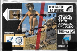 CARTE²°-PUBLIC-1988-F 27A--SC4On-50U-POLIO +-UTILISEE-V°N°6Pe 103003-NSB-TB E-LUXE - 1988