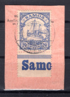 Samoa 10 Mit RANDINSCHRIFT Gest. Luxusbriefstück (AA0512 - Samoa