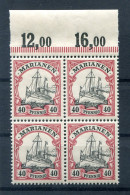 Marianen 13 OR OBERRANDVIERERBLOCK ** MNH POSTFRISCH (77781 - Mariannes