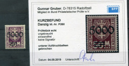 Danzig PORTO 26II PF ABART Unterer Balken Gebrochen * MH (L9817 - Postage Due