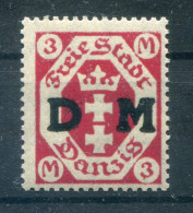 Danzig DIENST 23b FARBE ** MNH POSTFRISCH BPP 60EUR (79208 - Dienstzegels