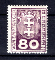 Danzig PORTO 6b FARBE ** MNH POSTFRISCH BPP 75EUR (L9199 - Strafport