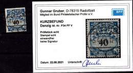 Danzig PORTO 34 PFV ABART Gest. BPP Befund -,--EUR (L6284 - Strafport