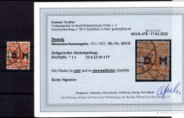 Danzig DIENST 31X Echt Gest. BPP Befund 350EUR (K3496 - Dienstzegels
