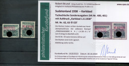 Sudetenland KARLSBAD 63/63 Mit EST Gest.+gepr. BEFUND 600EUR (T8037 - Sudetenland